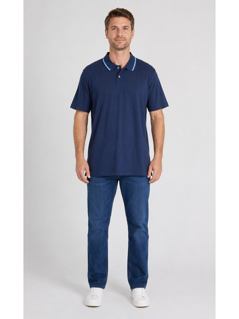 Mack Weldon Mens Navy Short Sleeve Polo Shirt Collared Button Up Size XL New
